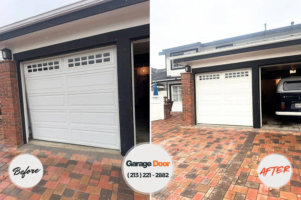 Before and after: garage door repair Holly Springs, MS